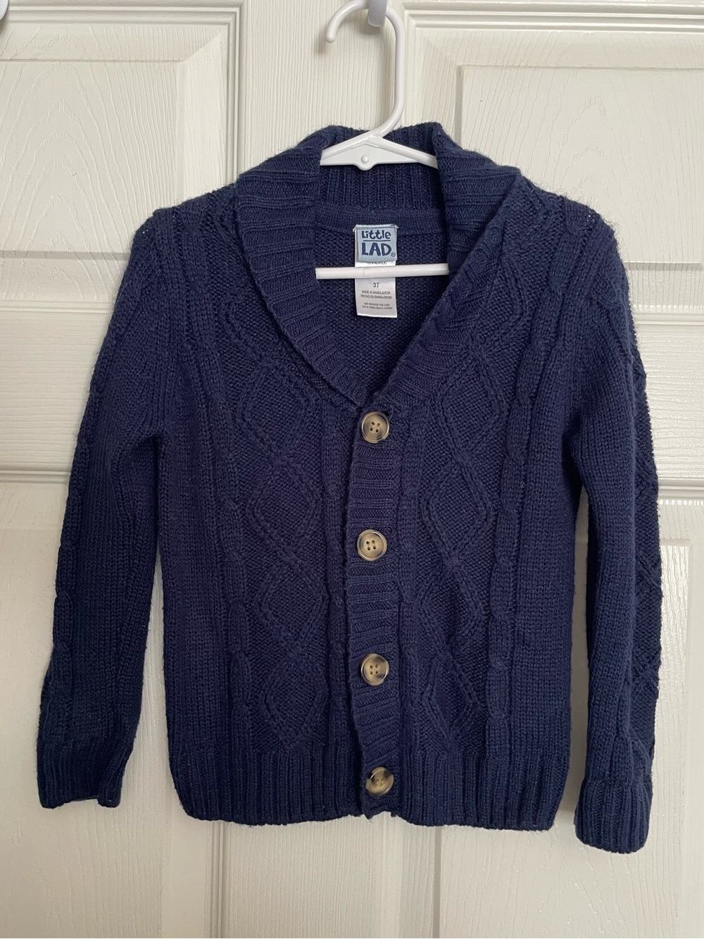 Little Lad size 3T Navy Cable Knit Button Cardigan